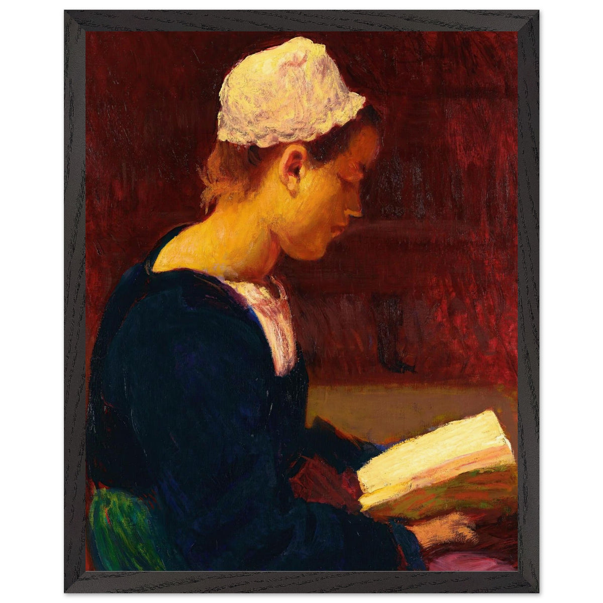 Breton Girl Reading by Roderic O'Conor art print, wall display
