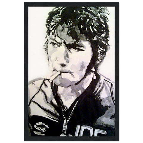 Celebrate the racing legend, Joey Dunlop, the iconic Northern Irish motorcyclist from Ballymoney, with our framed art print by B. Mullan. This captivating piece pays homage to his remarkable career and enduring legacy. Perfect for motorsport enthusiasts, fans of Joey Dunlop, or anyone who admires true determination and skill. Elevate your space with the spirit of a racing legend – order yours today and let Joey's charisma and speed grace your walls! 
