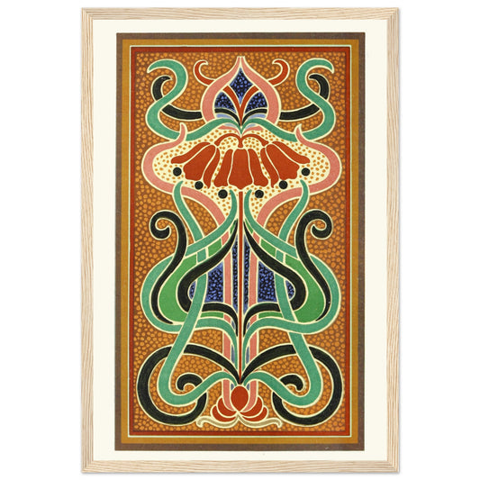 Analysis of Colour in a Peacock's Plumage by James Ward, Art Nouveau design, in a light oak frame