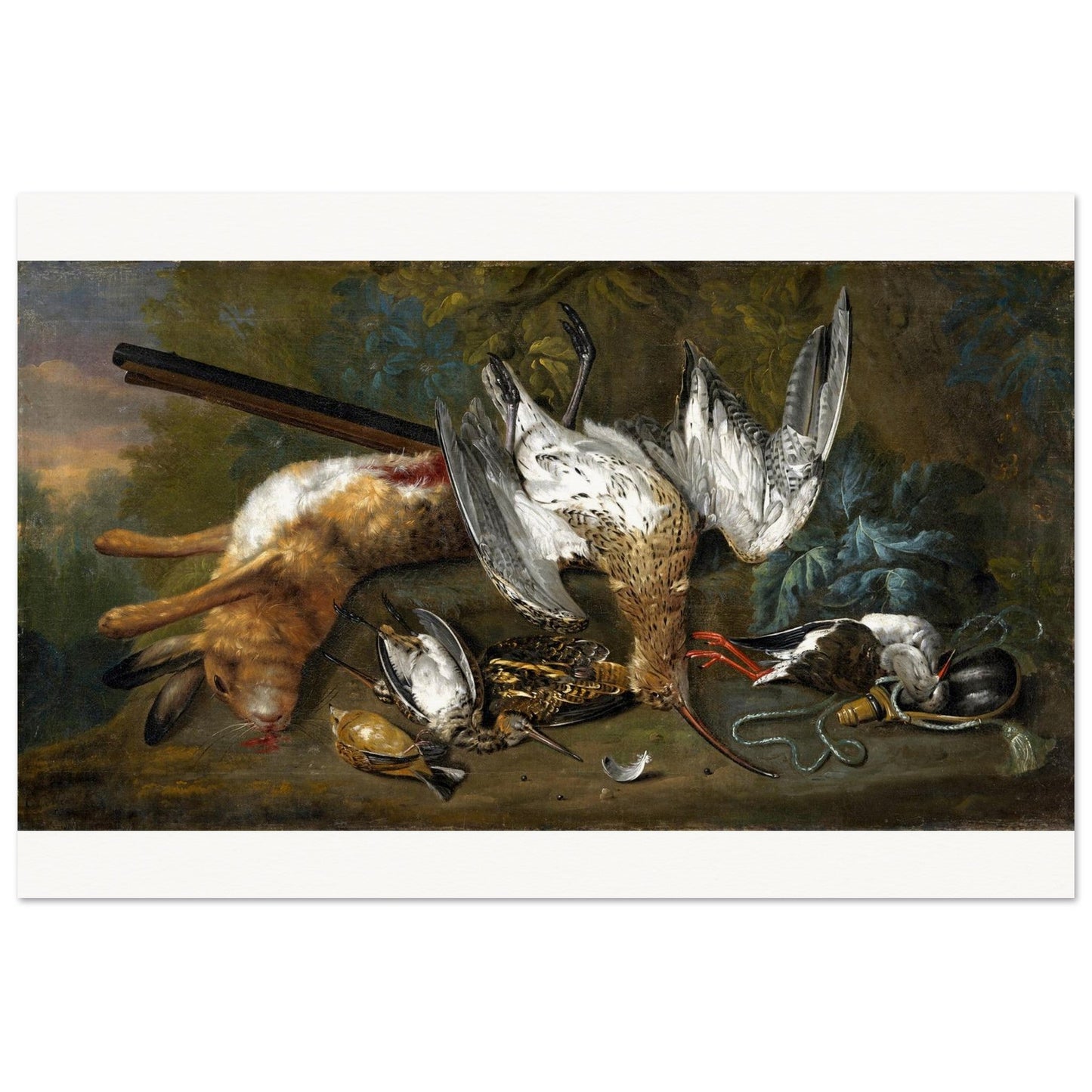Dead Game by Charles Collins – framed Irish art print, sporting still life, 18th century | Buy Irish Art