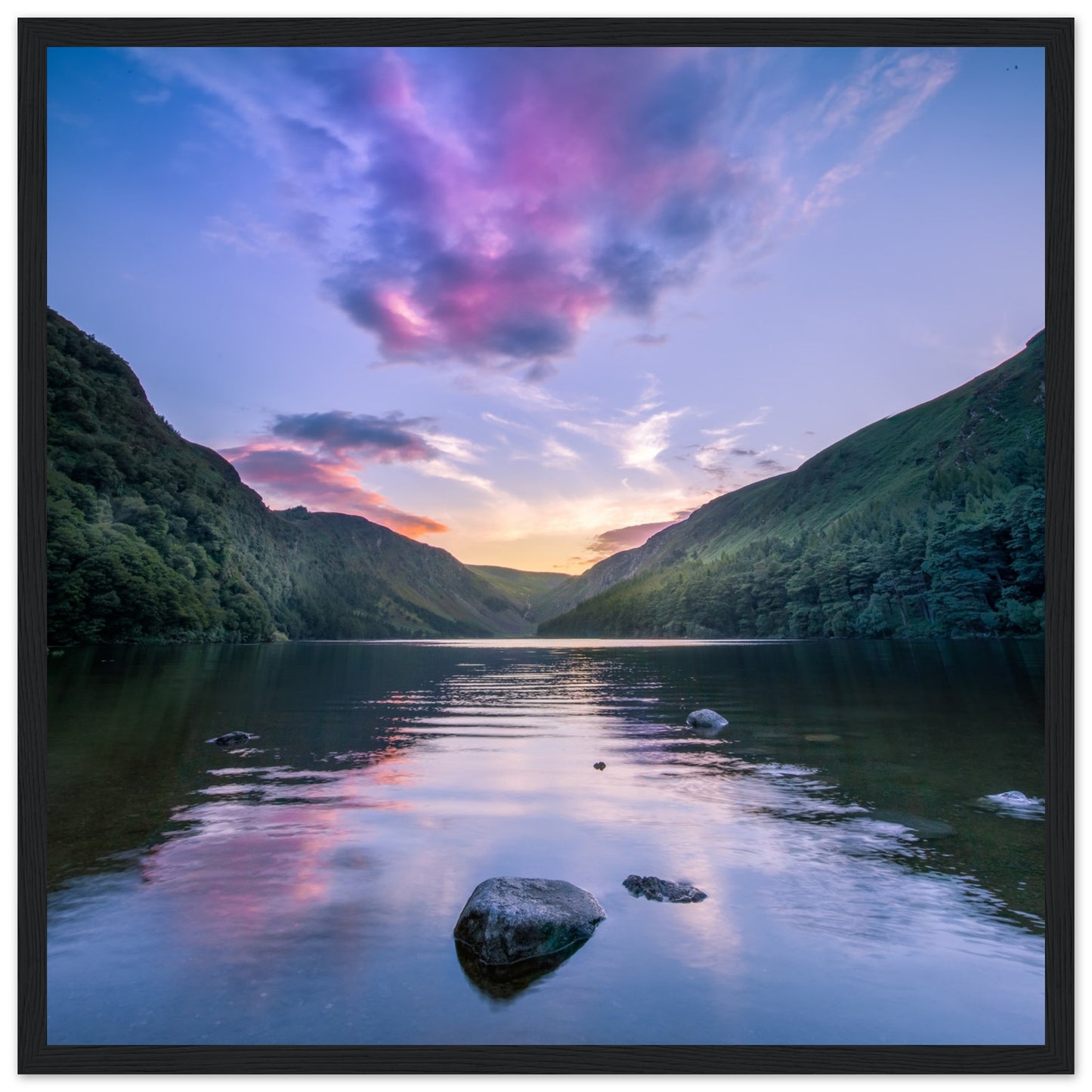 Glendalough_Framed_Wall_Art_Print 70x70 cm / 28x28″ / Black frame