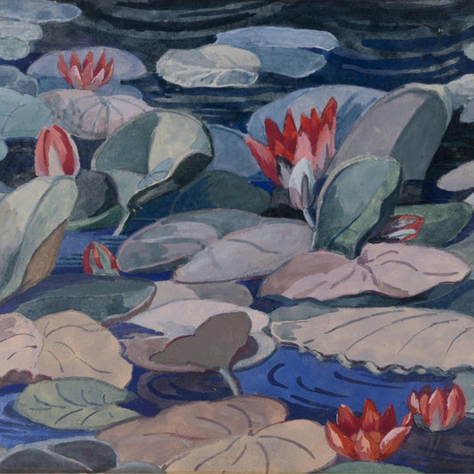 A Water-Lily Pond (1919) by Mainie Jellett - Irish modernist art print