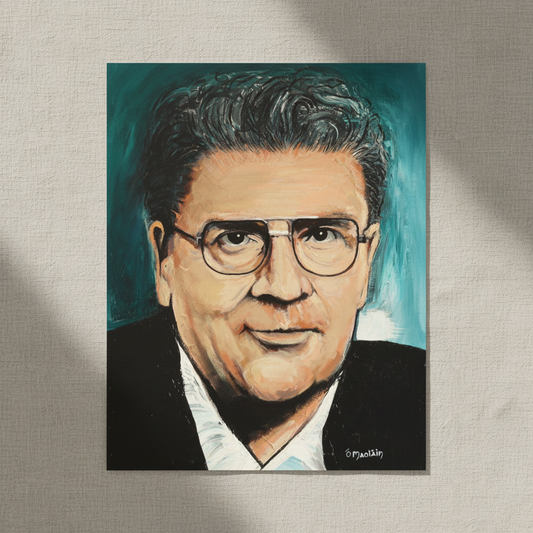 John Hume - Portrait of Peace - Framed Wall Art Print by Irish Artist — in a room setting