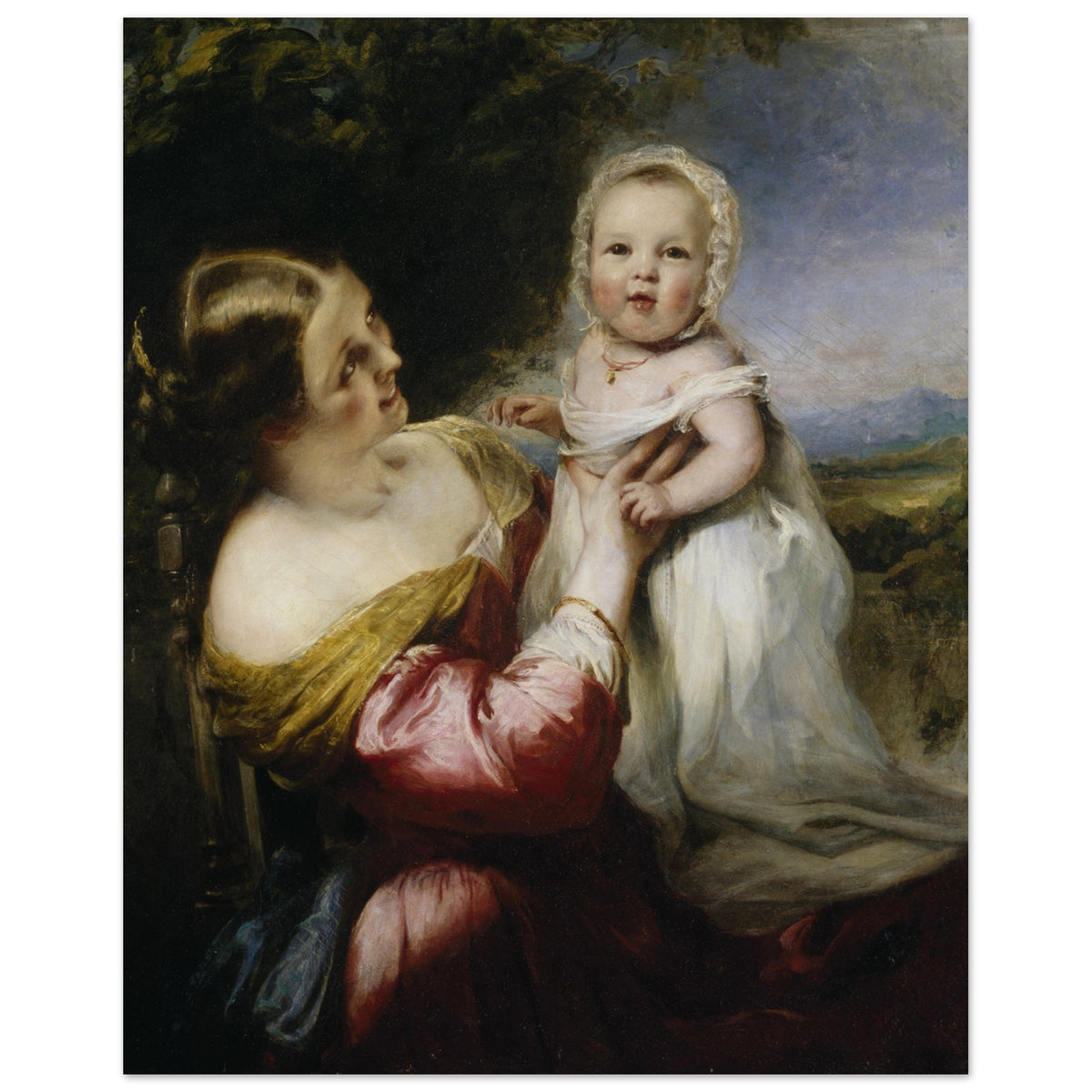 Young Mother’s Pastime (1844) by Richard Rothwell Print 40×50 cm 16×20″ – room setting display | Buy Irish Art