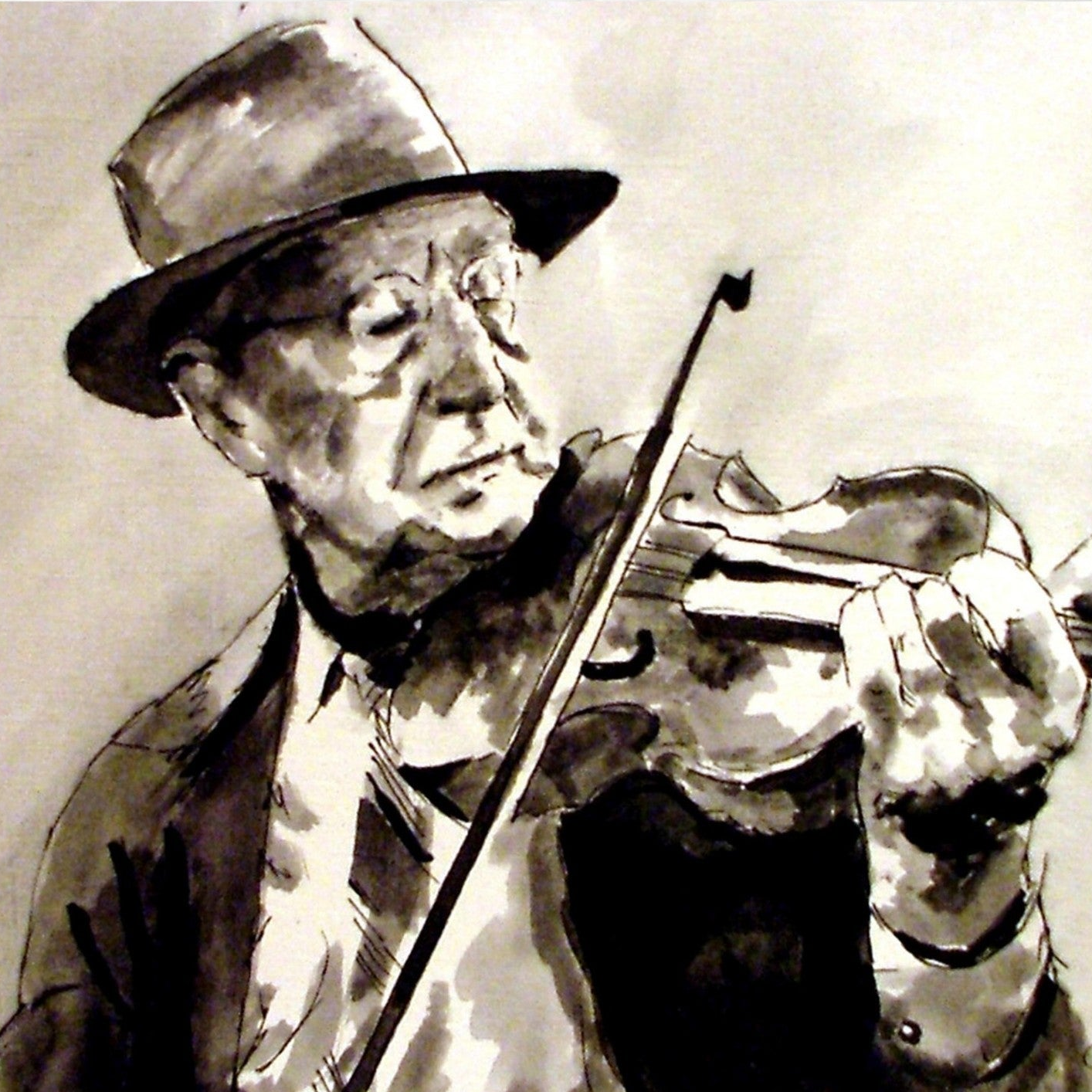 Old Irish Traditional Fiddle Player – Gallery Edition Irish Art