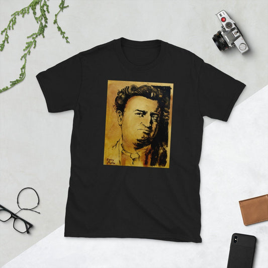 Brendan Behan Irish literature t-shirt displayed in minimalist studio setting