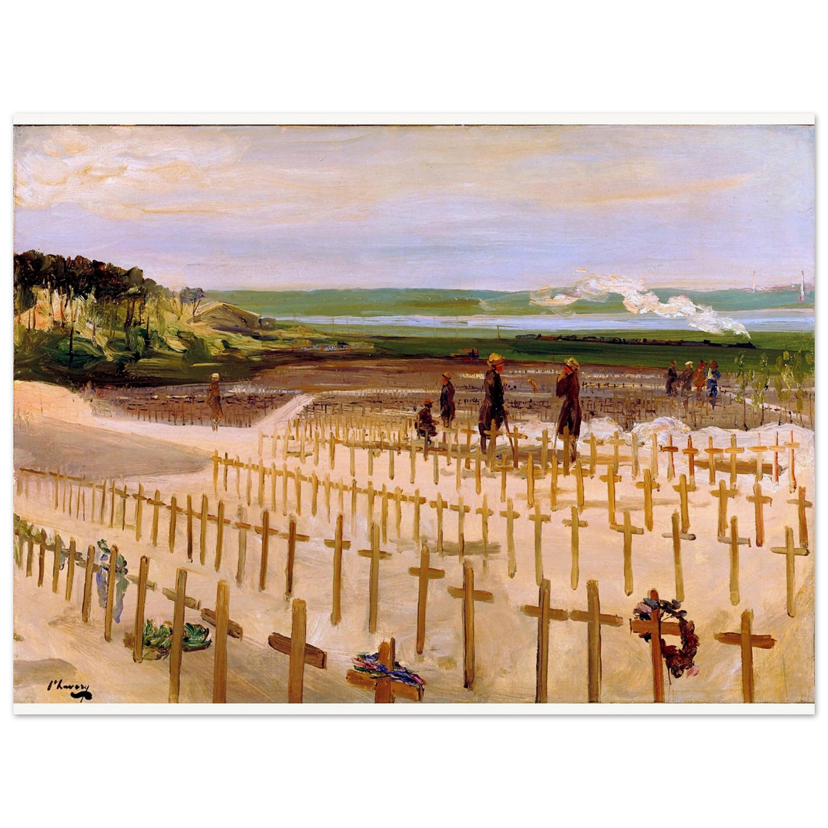 The Cemetery, Étaples (1919) by Sir John Lavery, unframed art print, 75x100 cm