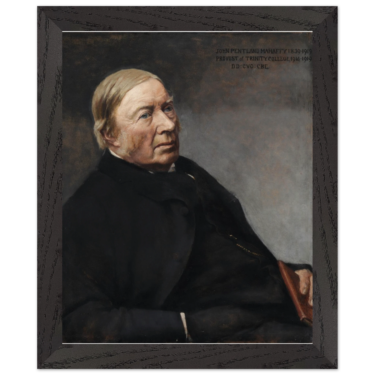 Portrait of Rev. John Pentland Mahaffy, attributed to Sarah Cecilia Harrison, art print in a black frame, 20x25 cm