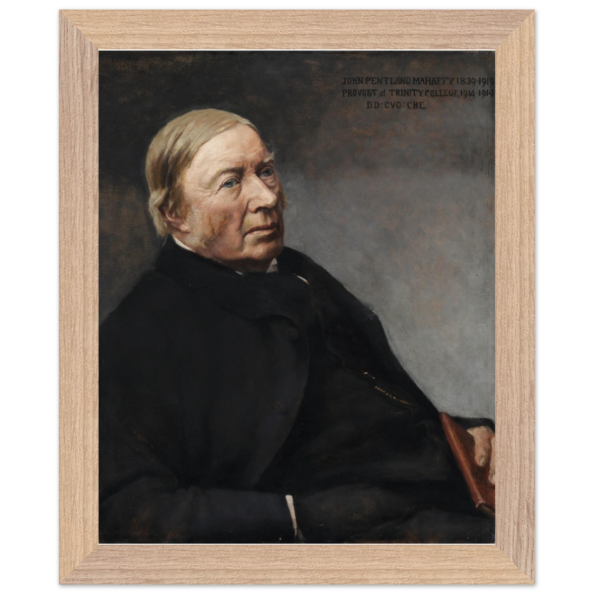 Portrait of Rev. John Pentland Mahaffy, attributed to Sarah Cecilia Harrison, art print in a wood frame, 20x25 cm