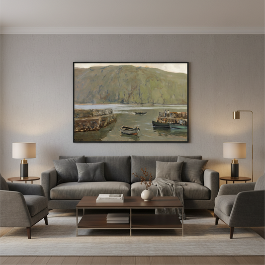 The Harbour, Leenane – James Humbert Craig Irish Landscape Art Print 70×100 cm / 28×40" – view 10 | Buy Irish Art
