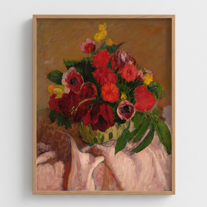 Mixed Flowers on Pink Cloth by Roderic O'Conor art print, frame detail