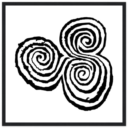 Newgrange Carving Triskelion Tri-Spiral Ancient Megalithic Symbol Encadré Walll Art Print