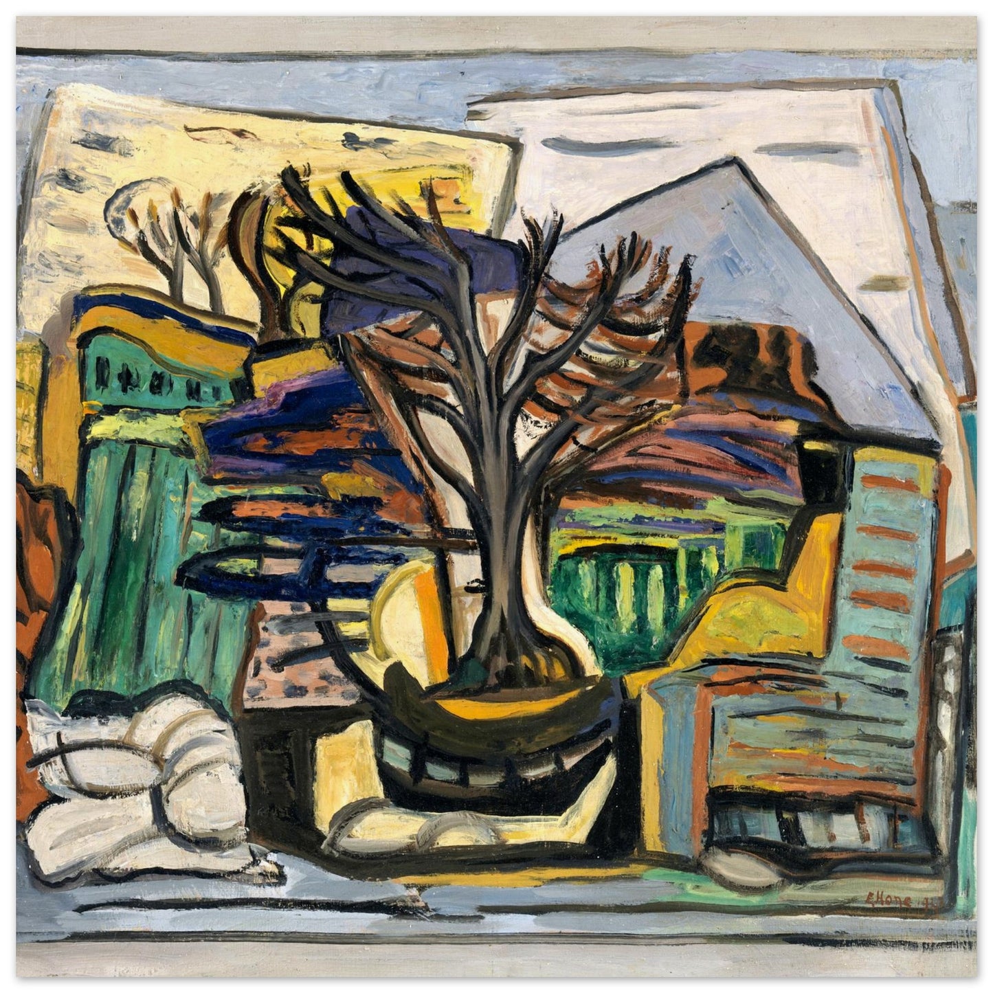 Evie Hone A Landscape with a Tree (1943) | Collector Print – room setting display | Buy Irish Art