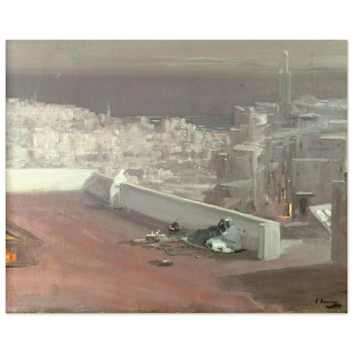 Night, Tangier by Sir John Lavery, unframed art print, 20x25 cm