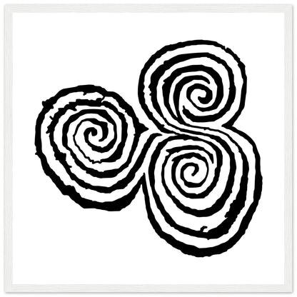 Newgrange Carving Triskelion Tri-Spiral Ancient Megalithic Symbol Encadré Walll Art Print