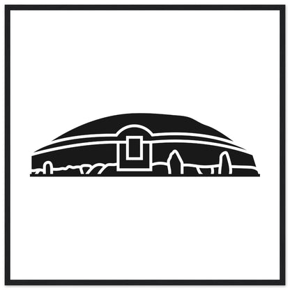 Impression encadrée représentant une illustration minimaliste irlandaise moderne de Newgrange