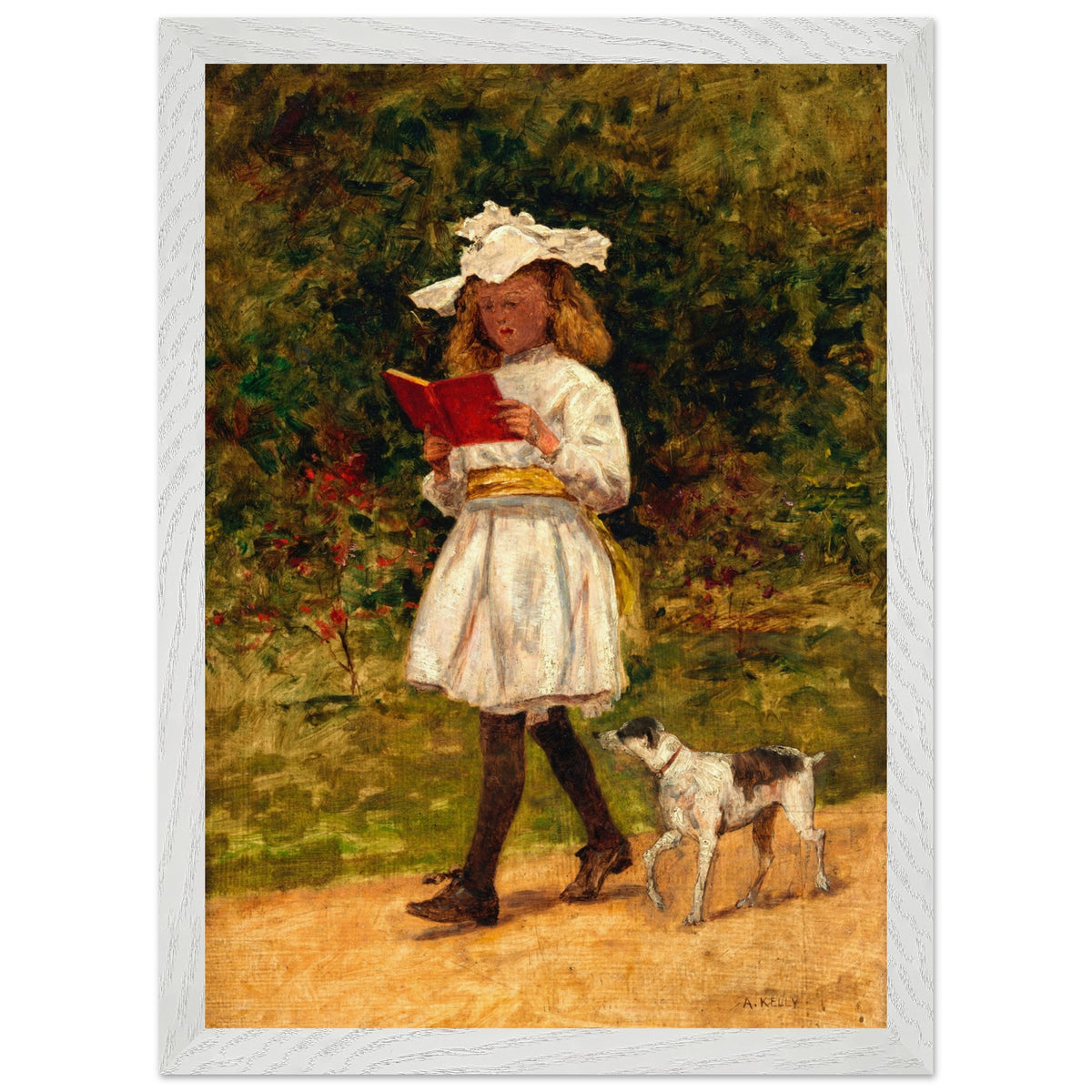 A Young Girl Reading by Aloysius O'Kelly Art Print (view 24)