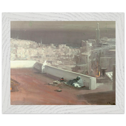 Night, Tangier by Sir John Lavery, art print in a white frame, 20x25 cm
