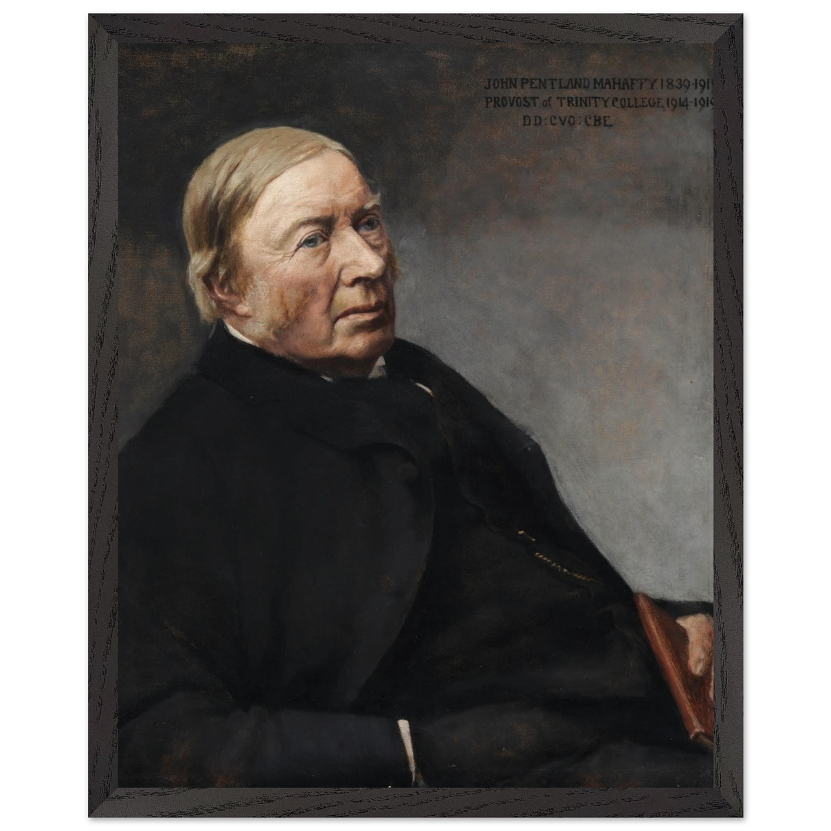 Portrait of Rev. John Pentland Mahaffy, attributed to Sarah Cecilia Harrison, art print in a black frame, 40x50 cm