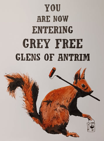 Grey Free Glens Of Antrim 28cm x 35cm.