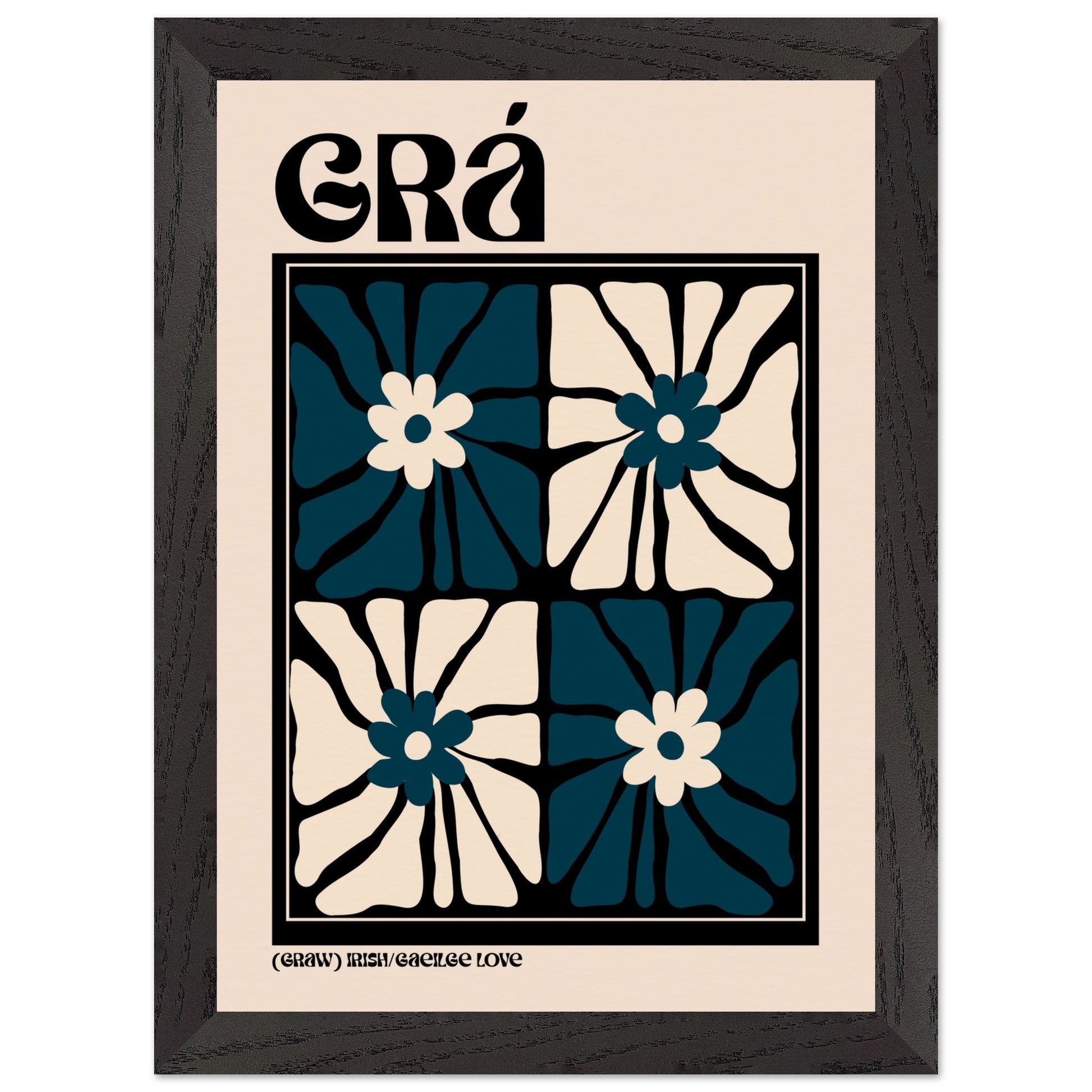 Grá as Gaeilge art print — Irish language typography poster by Buy Irish Art