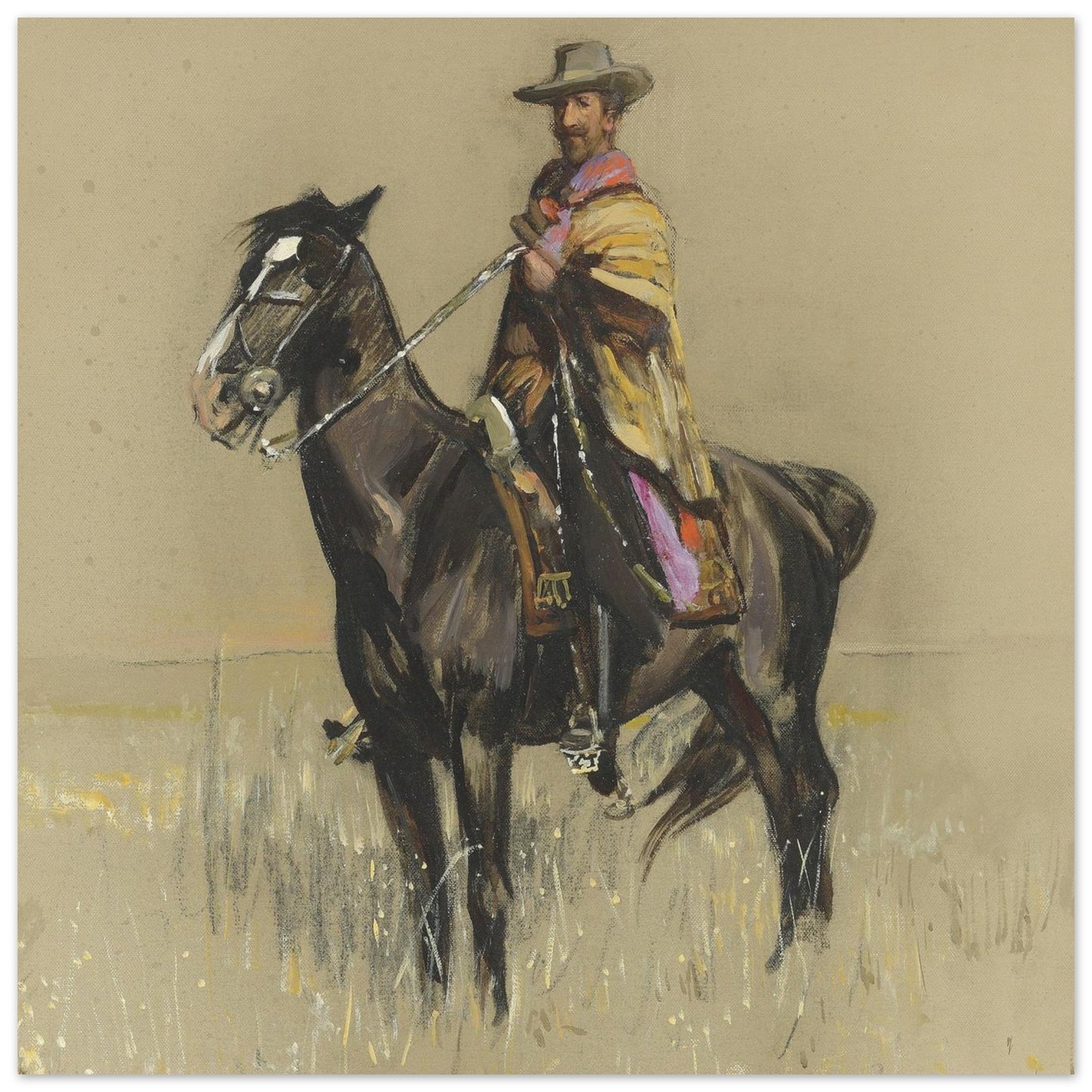 R.B. Cunninghame Graham on ‘Pampa’, By Irish Artist Sir John Lavery Art Print – view 10 | Buy Irish Art