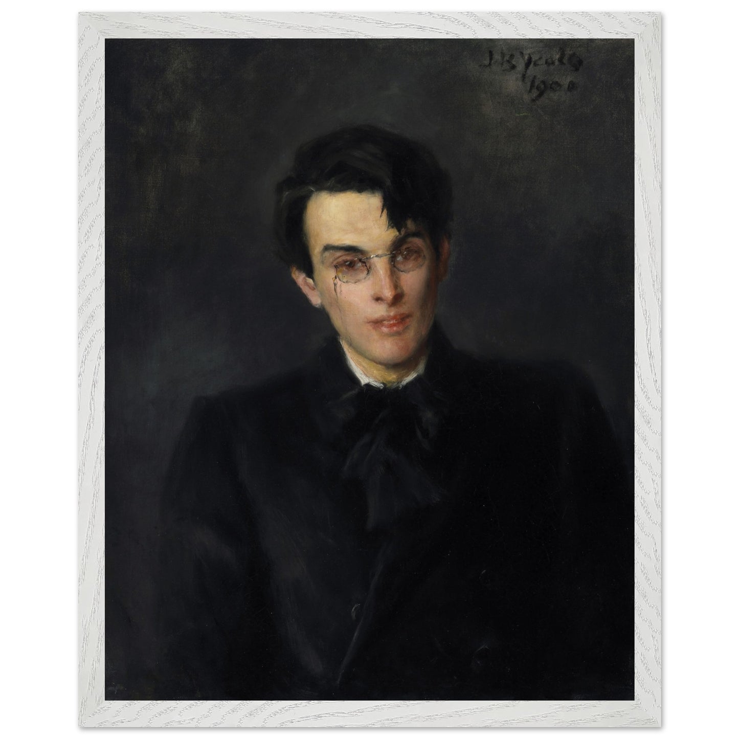 Portrait of W. B. Yeats framed art print – John Butler Yeats Irish literary wall art in solid wood gallery frame