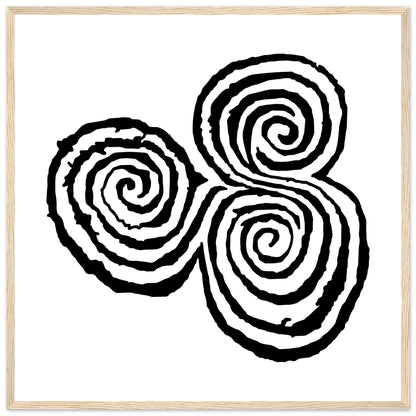 Newgrange Carving Triskelion Tri-Spiral Ancient Megalithic Symbol Encadré Walll Art Print