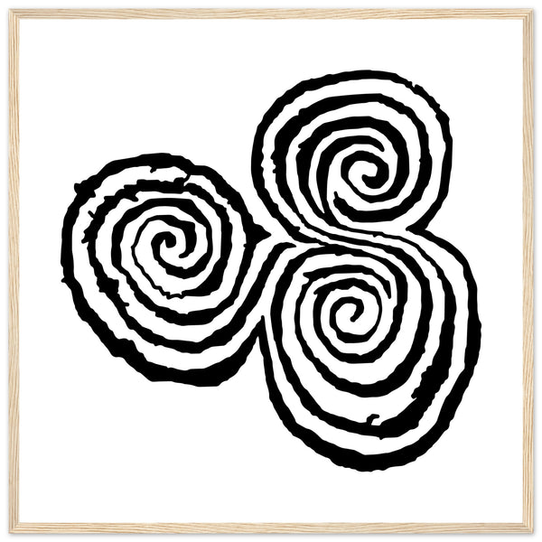 Newgrange Carving Triskelion Tri-Spiral Ancient Megalithic Symbol Print