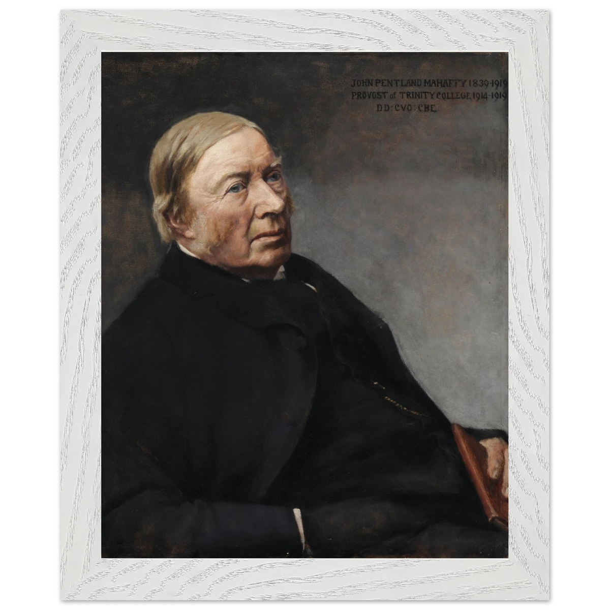 Portrait of Rev. John Pentland Mahaffy, attributed to Sarah Cecilia Harrison, art print in a white frame, 20x25 cm