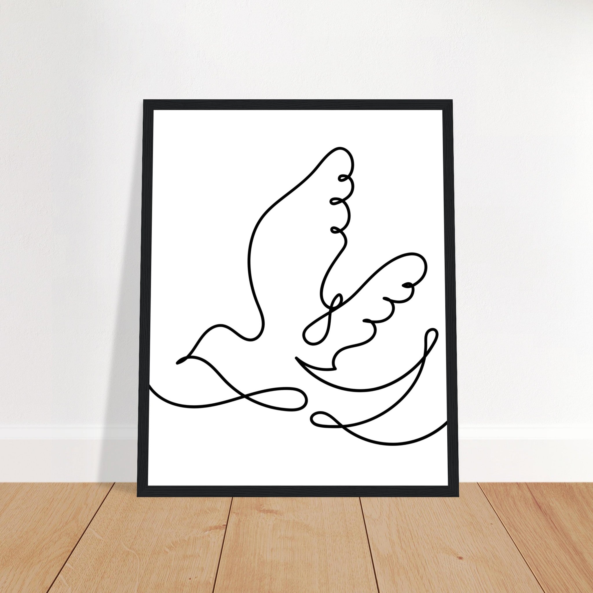 Flying Bird Line Drawing Framed Art Print