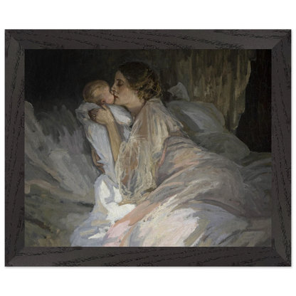 The Mother (1909) by Sir John Lavery, art print in a black frame, 20x25 cm