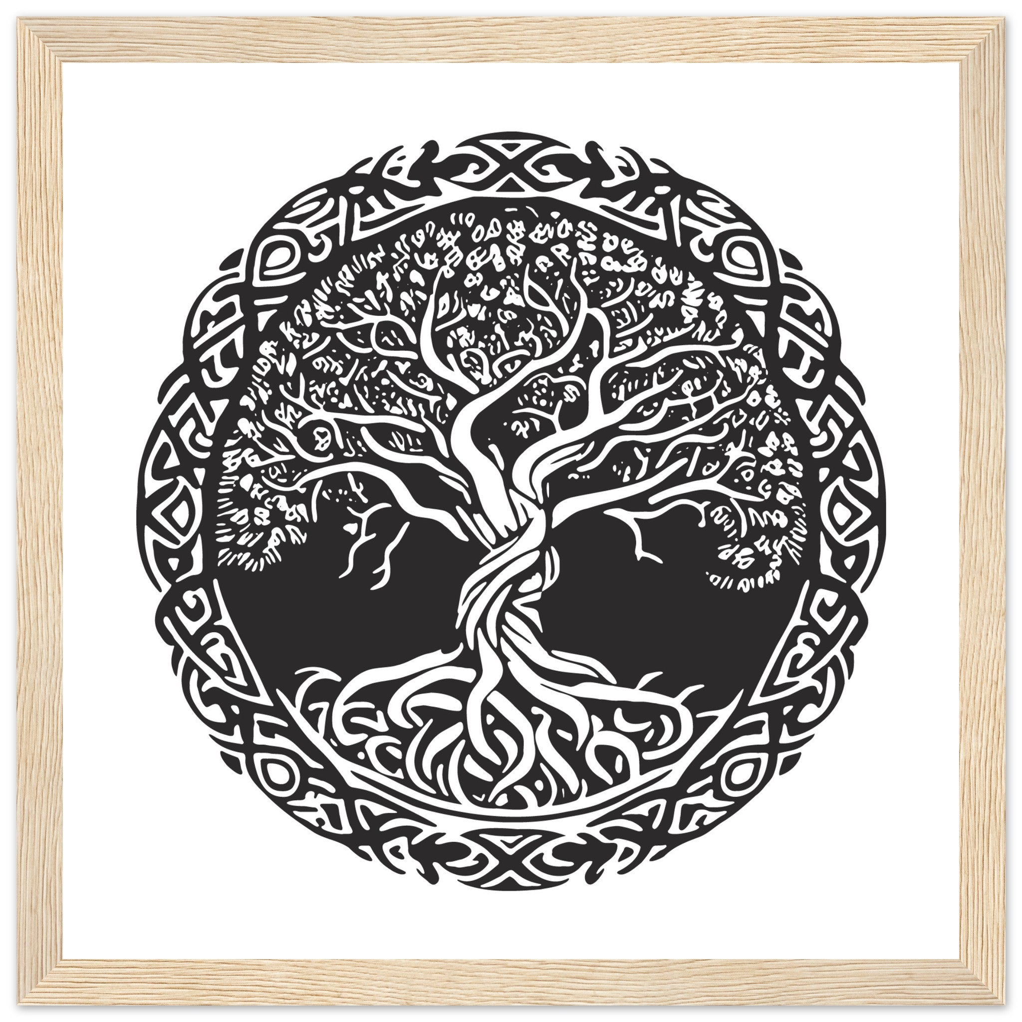 Celtic Tree of Life Print | Irish & Norse Wall Art (White)