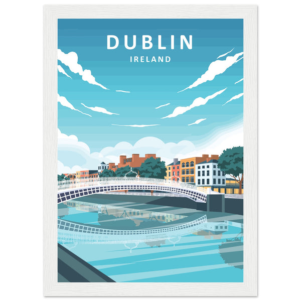 Dublin Ireland Retro Travel Poster