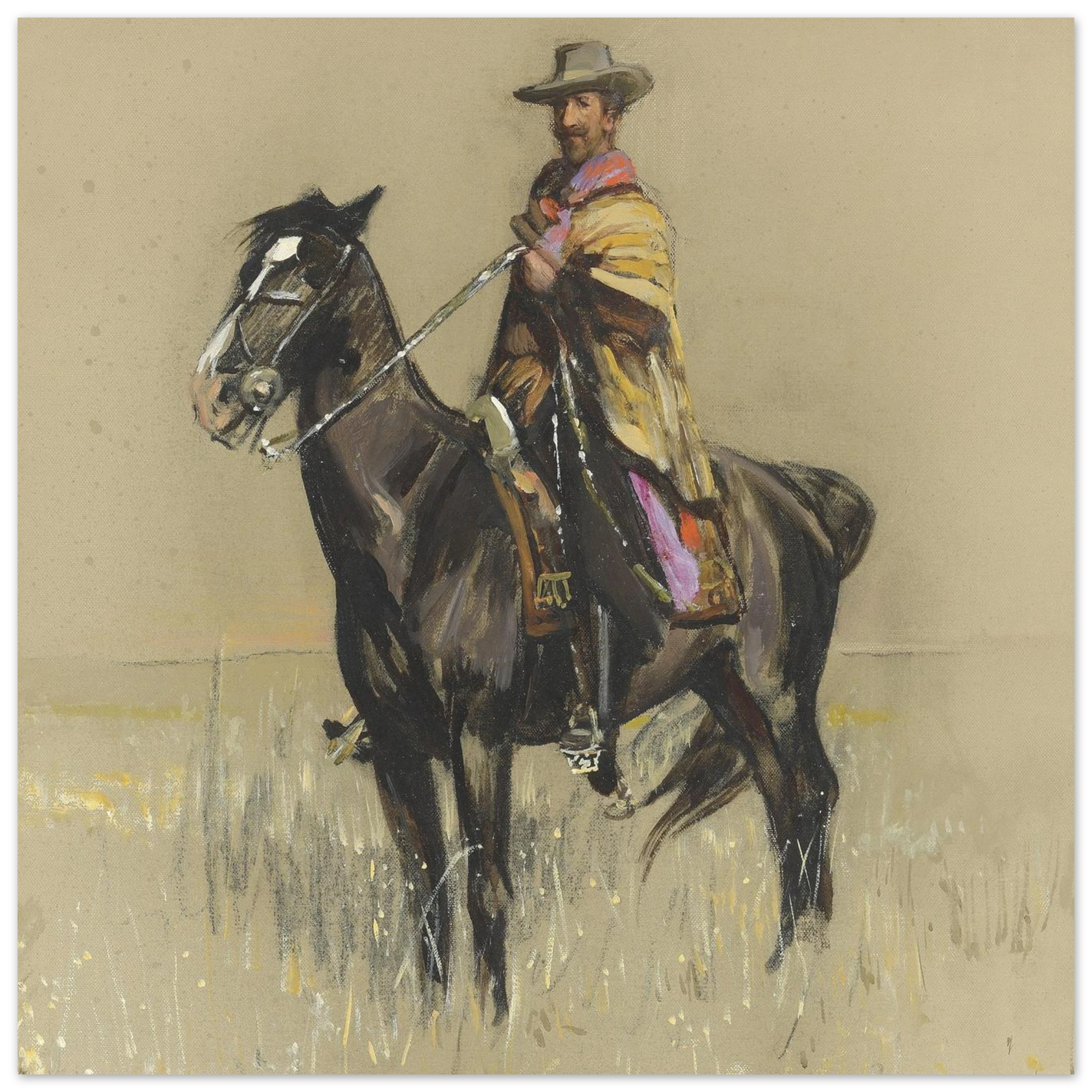 R.B. Cunninghame Graham on ‘Pampa’, By Irish Artist Sir John Lavery Art Print – view 8 | Buy Irish Art