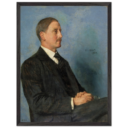 Portrait of Richard Irvine Best by Sarah Cecilia Harrison, art print in a black frame, 45x60 cm