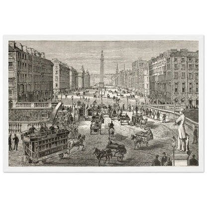 Dublin Old View - 1882 Vintage Illustration by Sellier Framed Wall Print Home Decor – size comparison view | Buy Irish Art