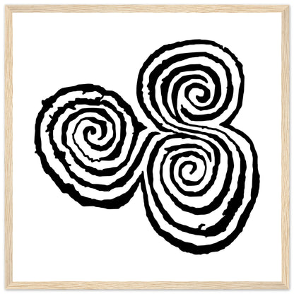 Newgrange Carving Triskelion Tri-Spiral Ancient Megalithic Symbol Encadré Walll Art Print