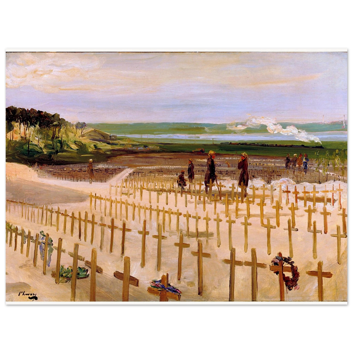 The Cemetery, Étaples (1919) by Sir John Lavery, unframed art print, 30x40 cm