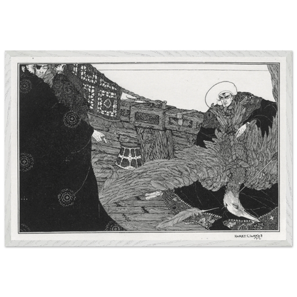 The Albatross Slain by Harry Clarke, framed print on a wall
