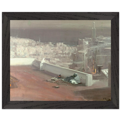 Night, Tangier by Sir John Lavery, art print in a black frame, 20x25 cm