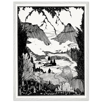 60×80 cm – Harry Clarke “Landor’s Cottage” framed art print in white wood frame, 60×80 cm