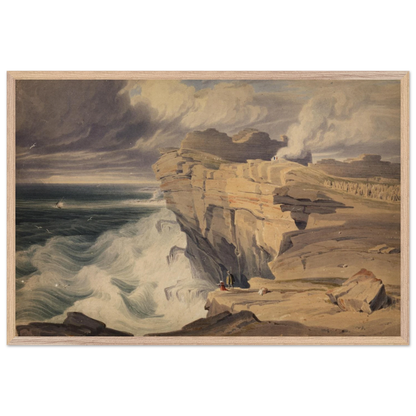 60×90 cm – Dún Aonghasa, Inis Mór by George Petrie – 60×90 cm natural wood frame museum-quality art print
