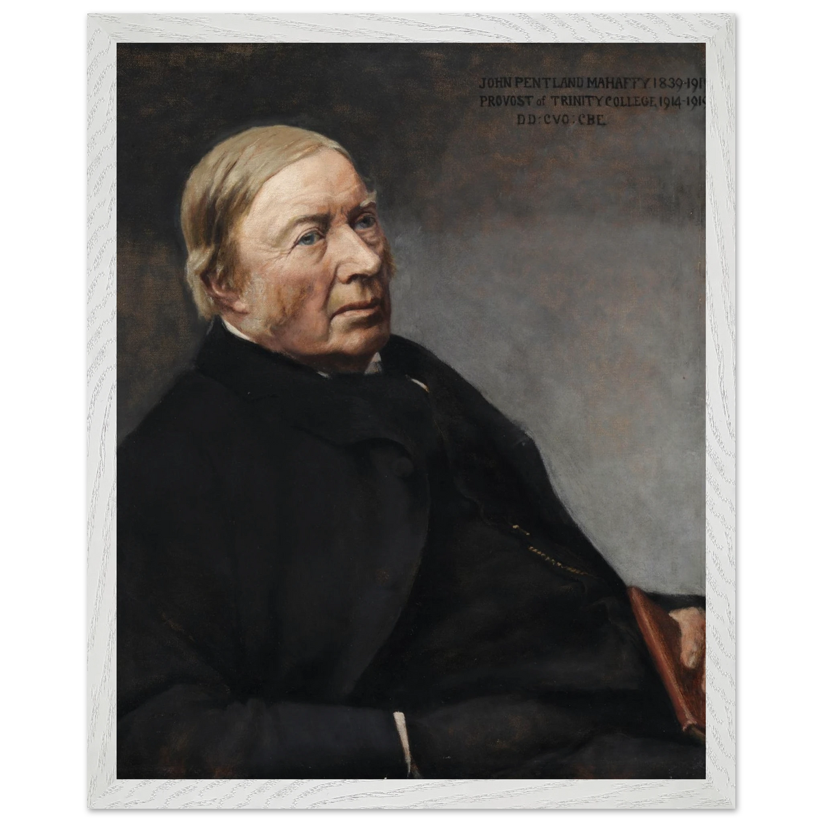 Portrait of Rev. John Pentland Mahaffy, attributed to Sarah Cecilia Harrison, art print in a white frame, 40x50 cm