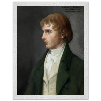 Portrait of Henry Joy McCracken by Sarah Cecilia Harrison, art print in a white frame, 30x40 cm