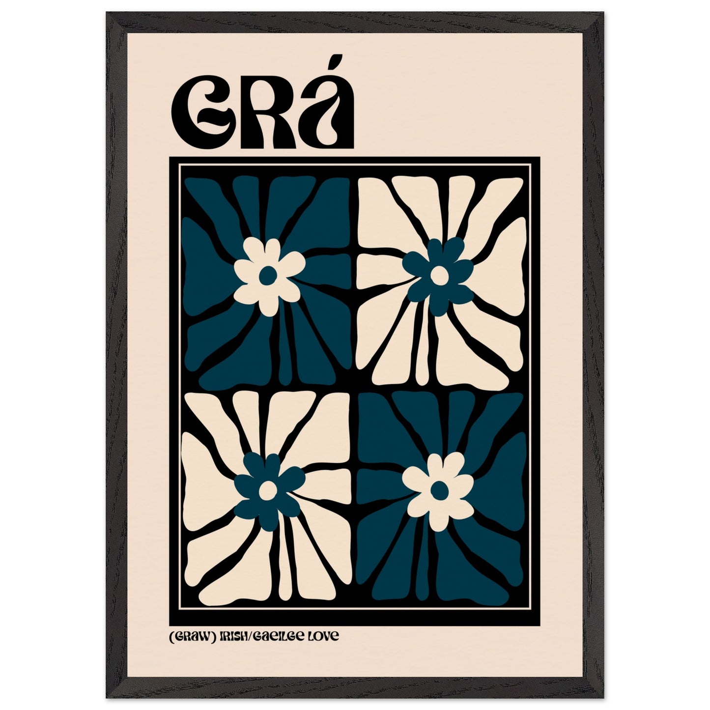 Grá (Love) print — modern Irish floral wall art on premium archival matte paper