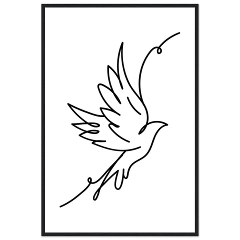 Fliegender Vogel Strichzeichnung Kunstdruck