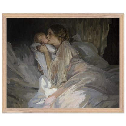 The Mother (1909) by Sir John Lavery, art print in a wood frame, 40x50 cm