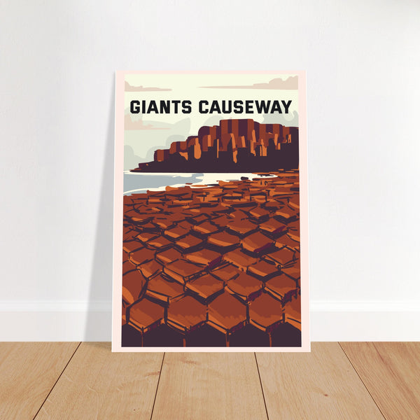 Gaints Causeway Retro Travel Poster