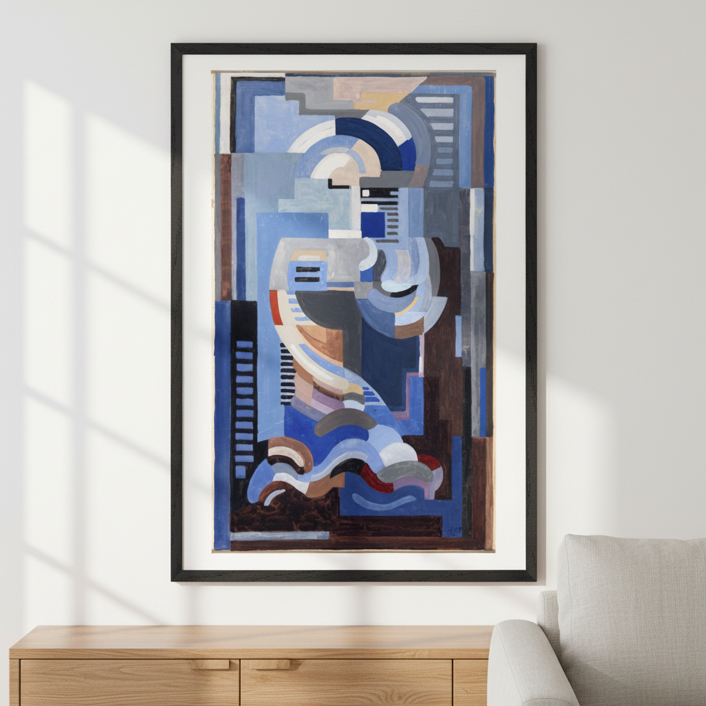 Abstract Blue Composition – Mainie Jellett Print